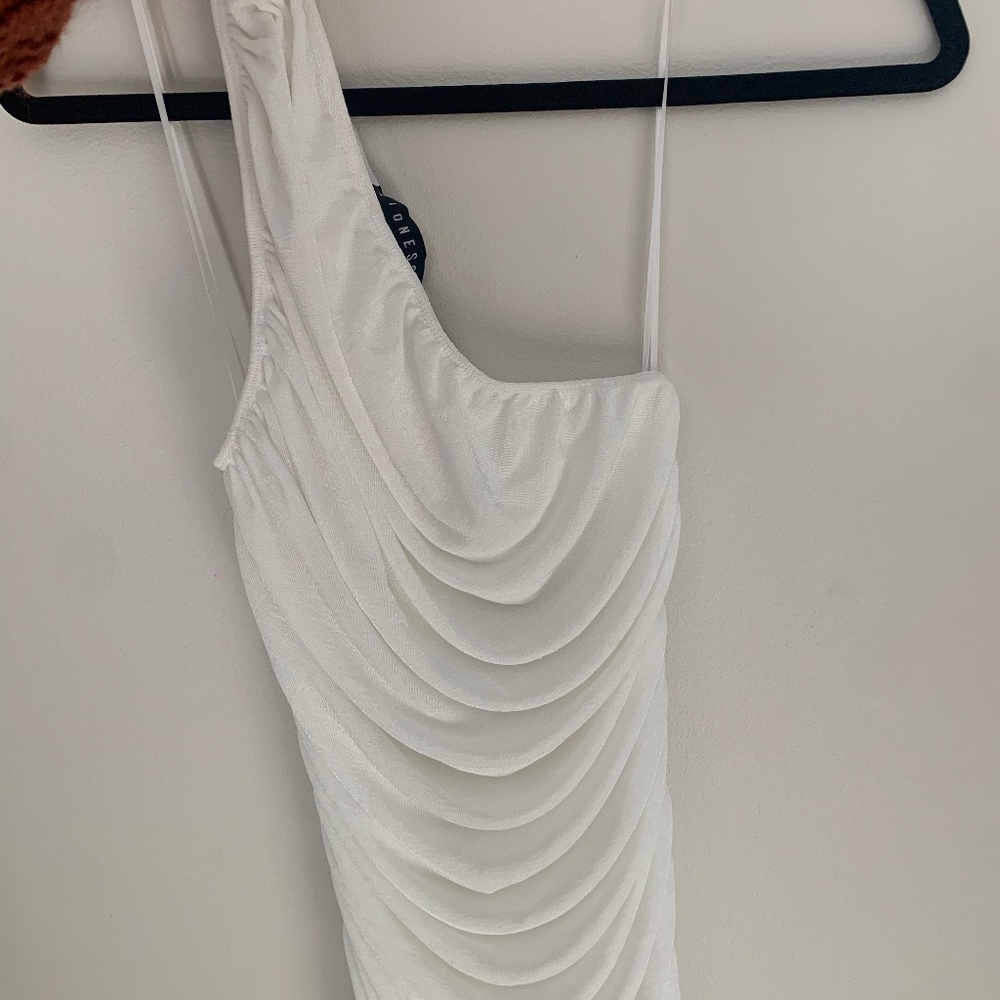 Princess Polly Lioness White Ruched Mini Dress